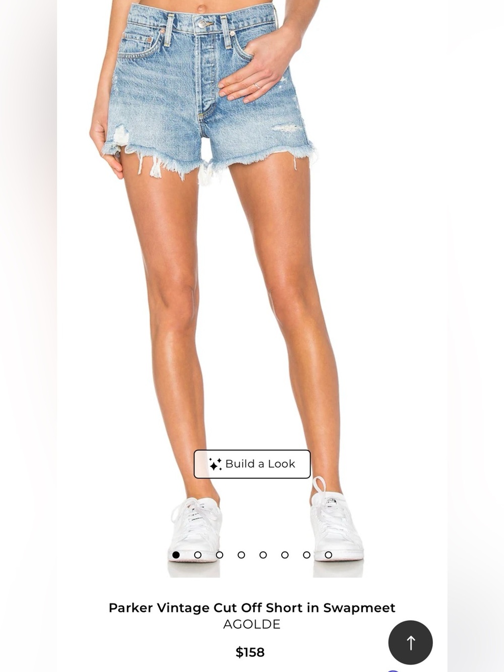 Agolde Parker Vintage Cut-Off Denim Shorts in Swapmeet Light Blue